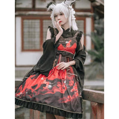Vintage Fox and Cloud Dress