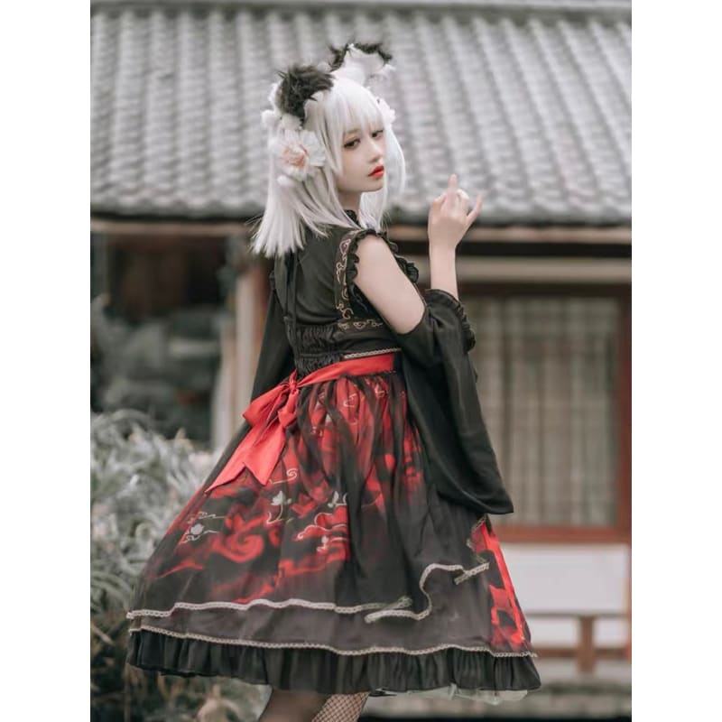 Vintage Fox and Cloud Dress