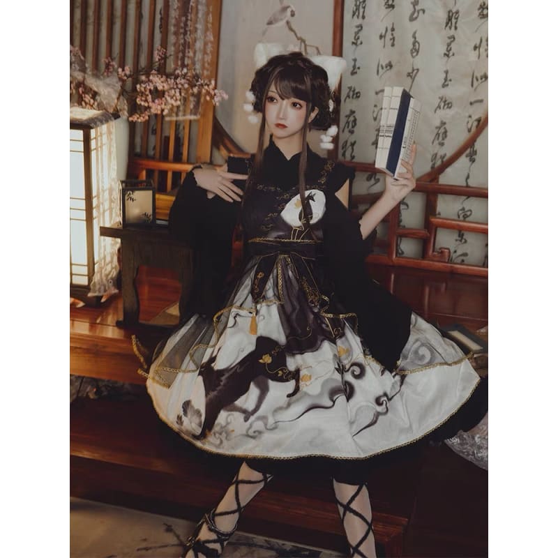 Vintage Fox and Cloud Dress