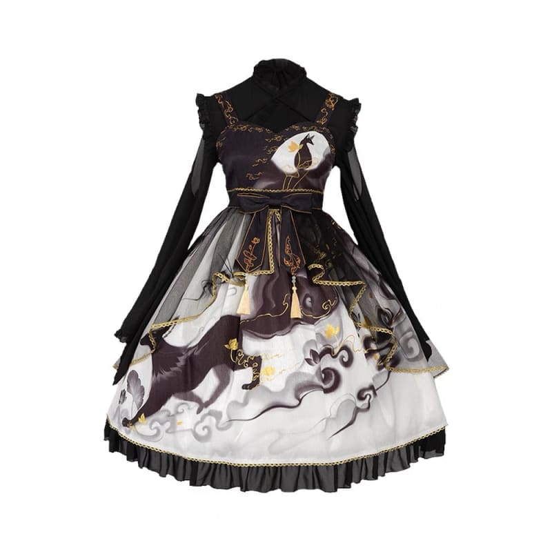 Vintage Fox and Cloud Dress