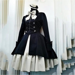 Vintage Gothic Lolita Ruffle Lace Up Sweet Dress