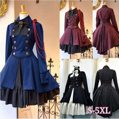Vintage Gothic Lolita Ruffle Lace Up Sweet Dress