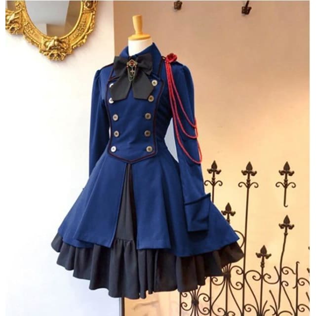 Vintage Gothic Lolita Ruffle Lace Up Sweet Dress