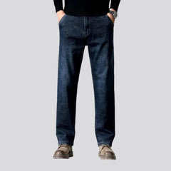 Vintage straight-cut elastic men's jeans