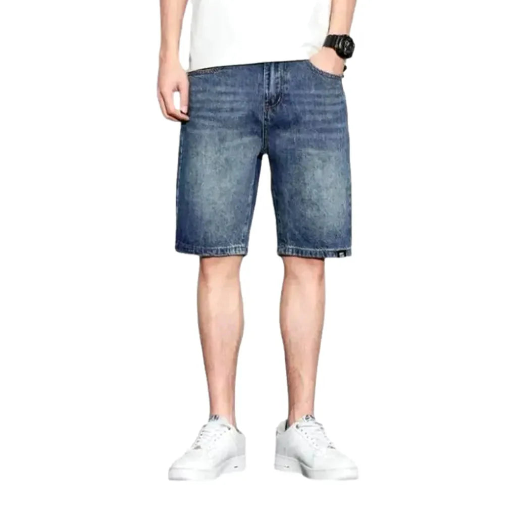 Vintage whiskered denim shorts for men