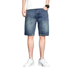 Vintage whiskered denim shorts for men