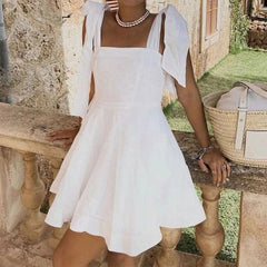 White Fairy Bow Tie Dress