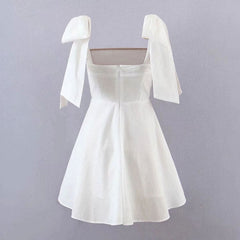 White Fairy Bow Tie Dress