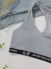 without chest cushion Grey lace elegant no steel ring sexy sports suit yoga women's casual Underwear