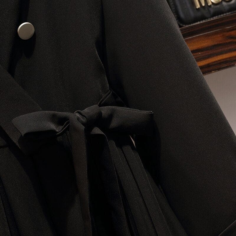 XL-5XL Plus Size Black Long Sleeve Elegant Dress